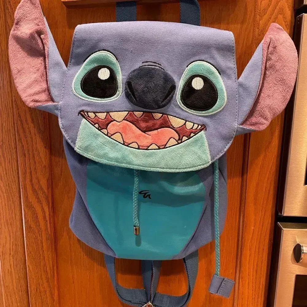 Disney Parks Stitch Canvas HTF Backpack plus Stitch Plush!